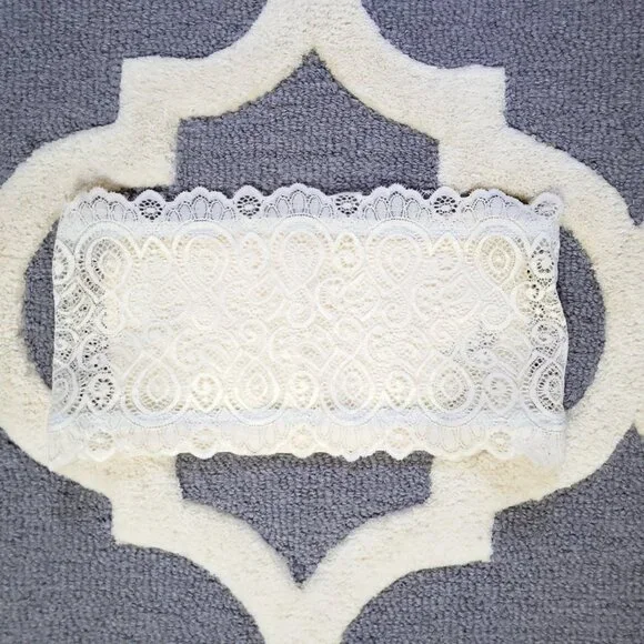 Free People Intimately Size xs Contrast Ribbon Lace Bandeau Bra Crop Tube Top - Picture 4 of 4